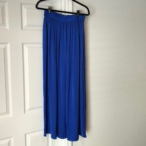 Royal blue high waisted silk skirt